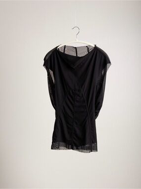 Rick Owens Black Mesh Overlay Tunic Top